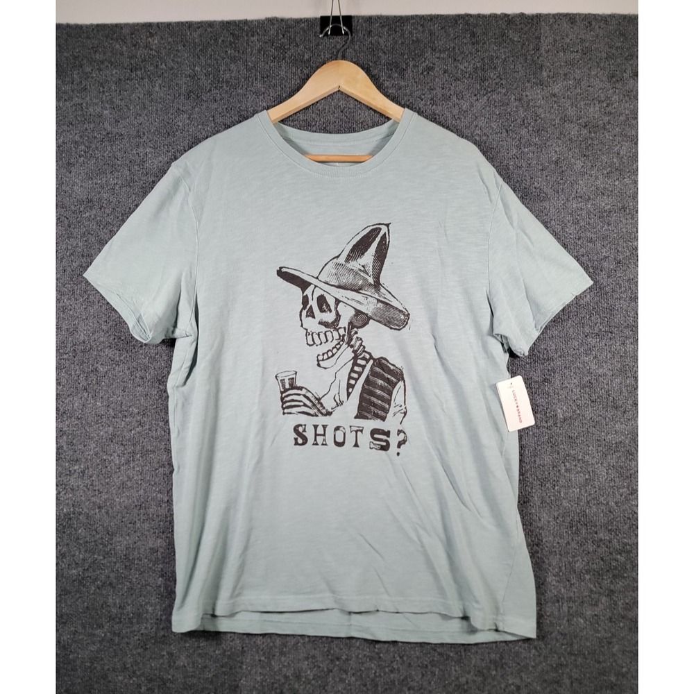 Lucky Brand T-Shirt Mens Large Skeleton Graphic Short Sleeve Halloween NWT $40